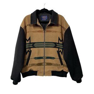 Pendleton Tan and Black Bomber Jacket